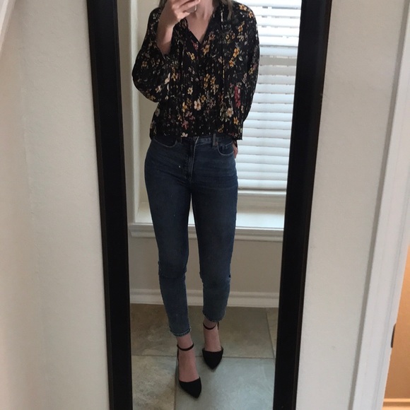 Bershka Black Floral Blouse - Picture 1 of 5